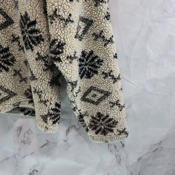 True Grit Womens Small Fleece Snowflake Teddy Sherpa Shirt Jacket Vtg Shacket - Picture 4 of 11